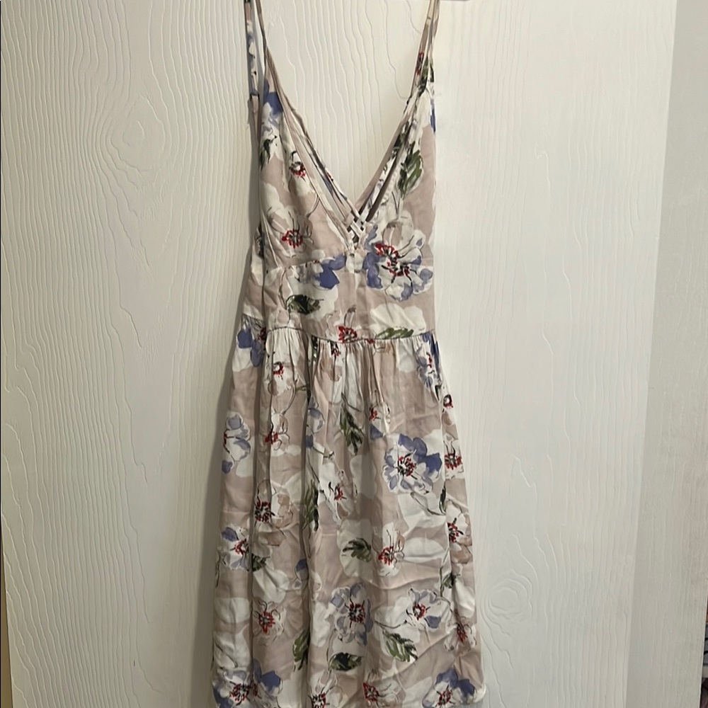 O’Neill Floral Sleeveless Dress - Cream and Blue size s